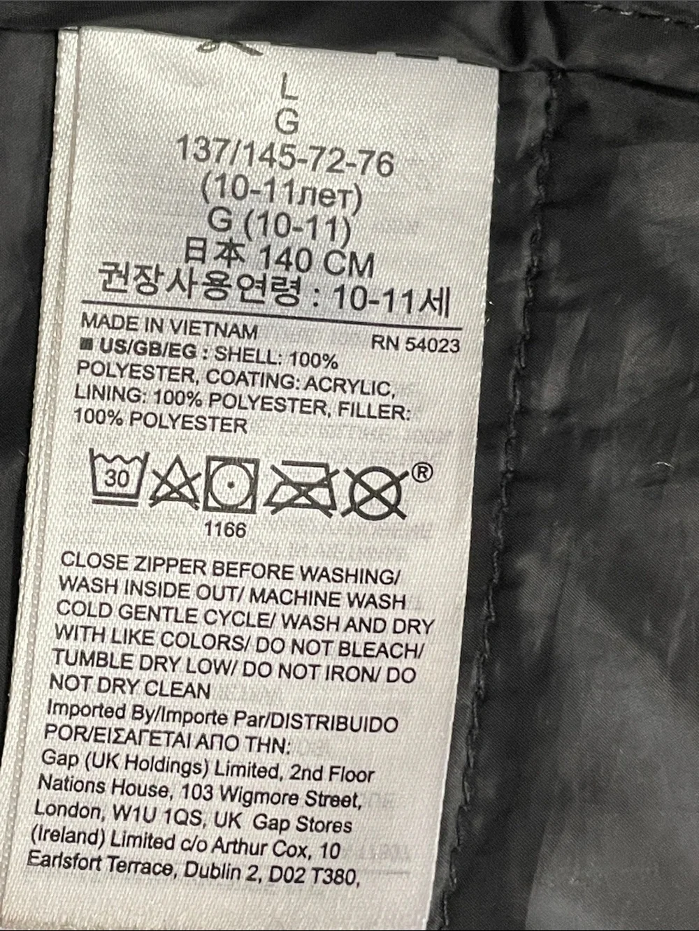 GAP Black Hooded Quilted Puffer with Star Speckle